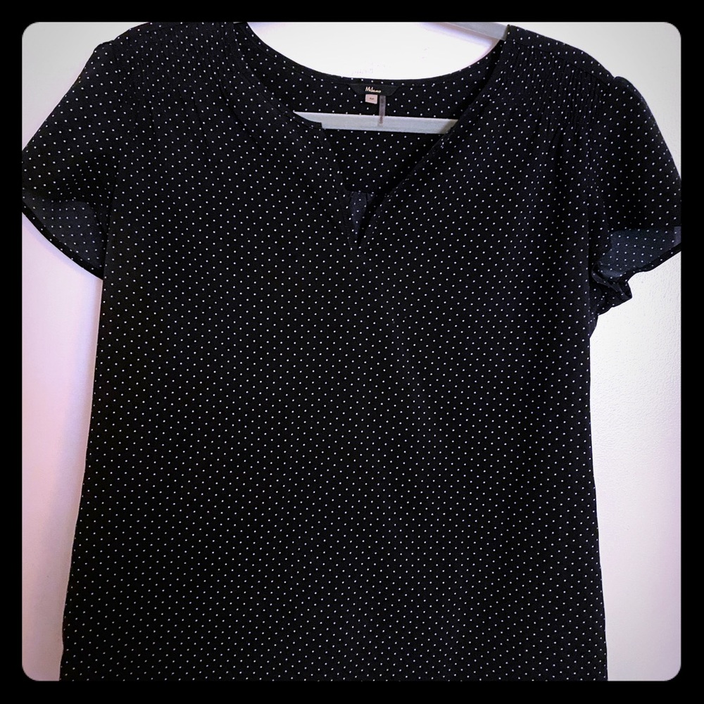 Blue and White Polka-dot Blouse *like new *